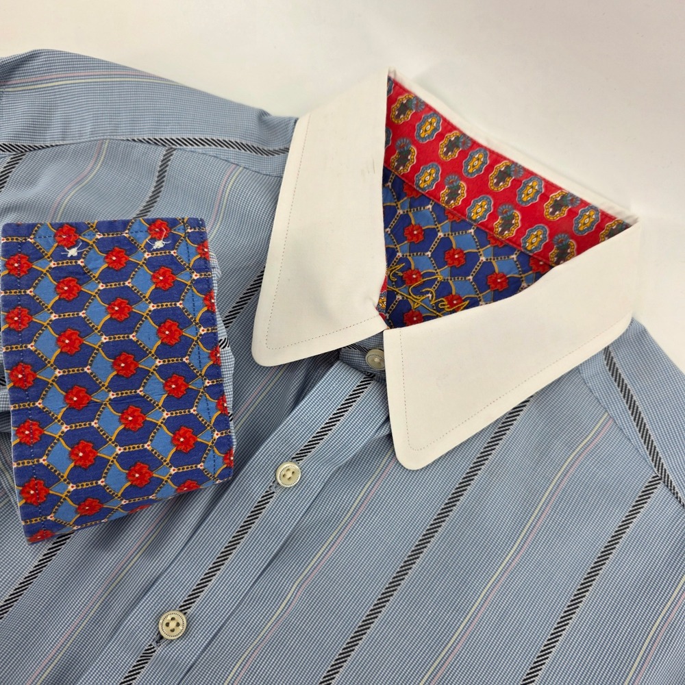 Robert Graham Button Down Mens L Heritage Cotton Striped Blue Classic‎ Business